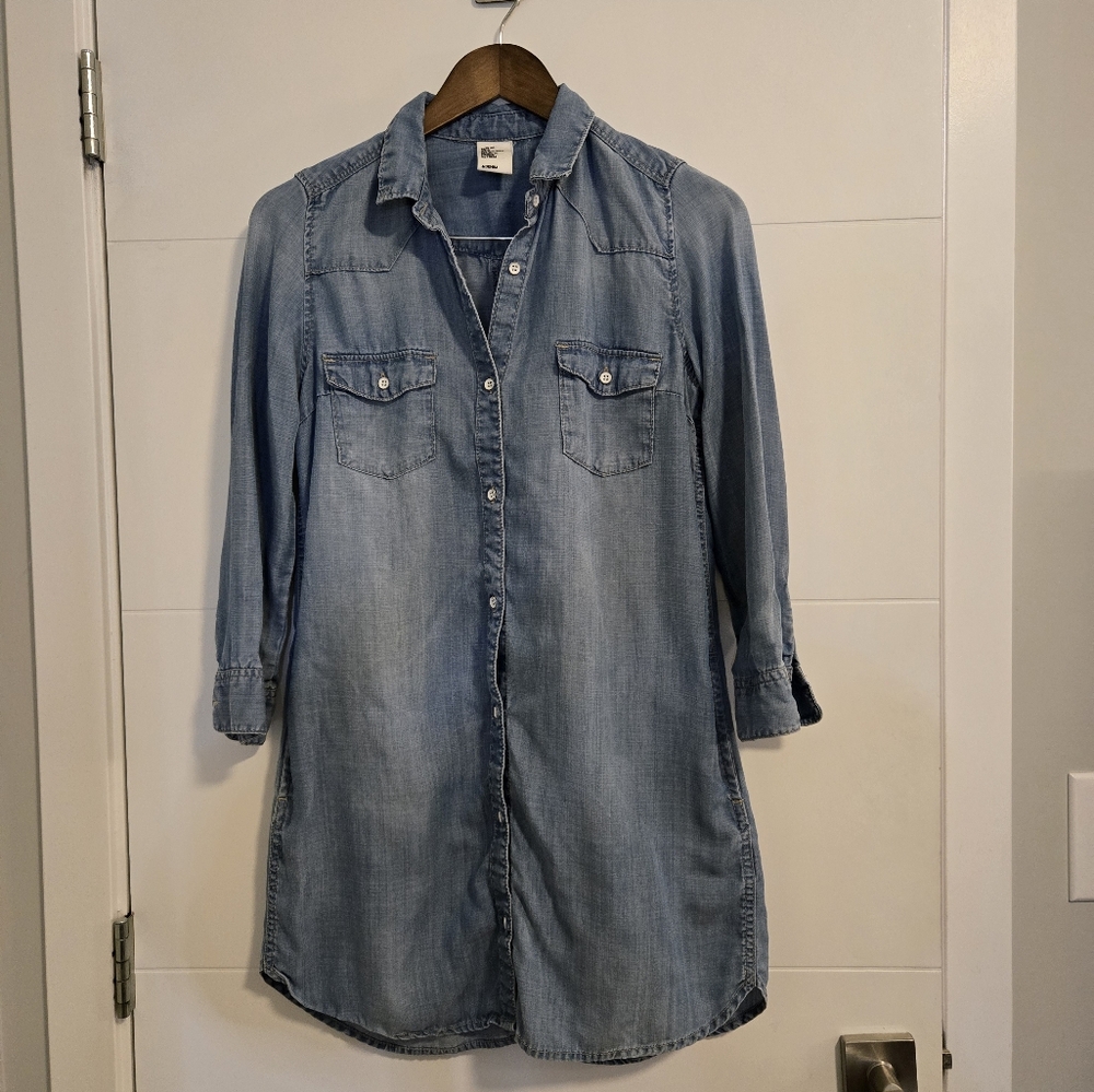 Light Blue Denim Shirt Dress